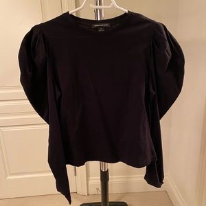 Something Navy Long Sleeve with Puffed Sleeves